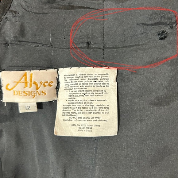 Vintage Alyce Designs Beaded Sequin Dress Black Purple Long Sleeve Evening Gown - Picture 12 of 12